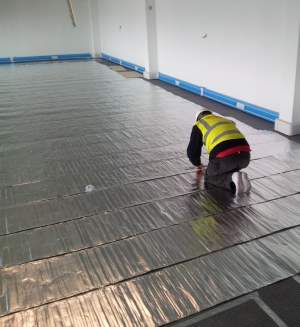 underfloor heating cable insulated underlay installation